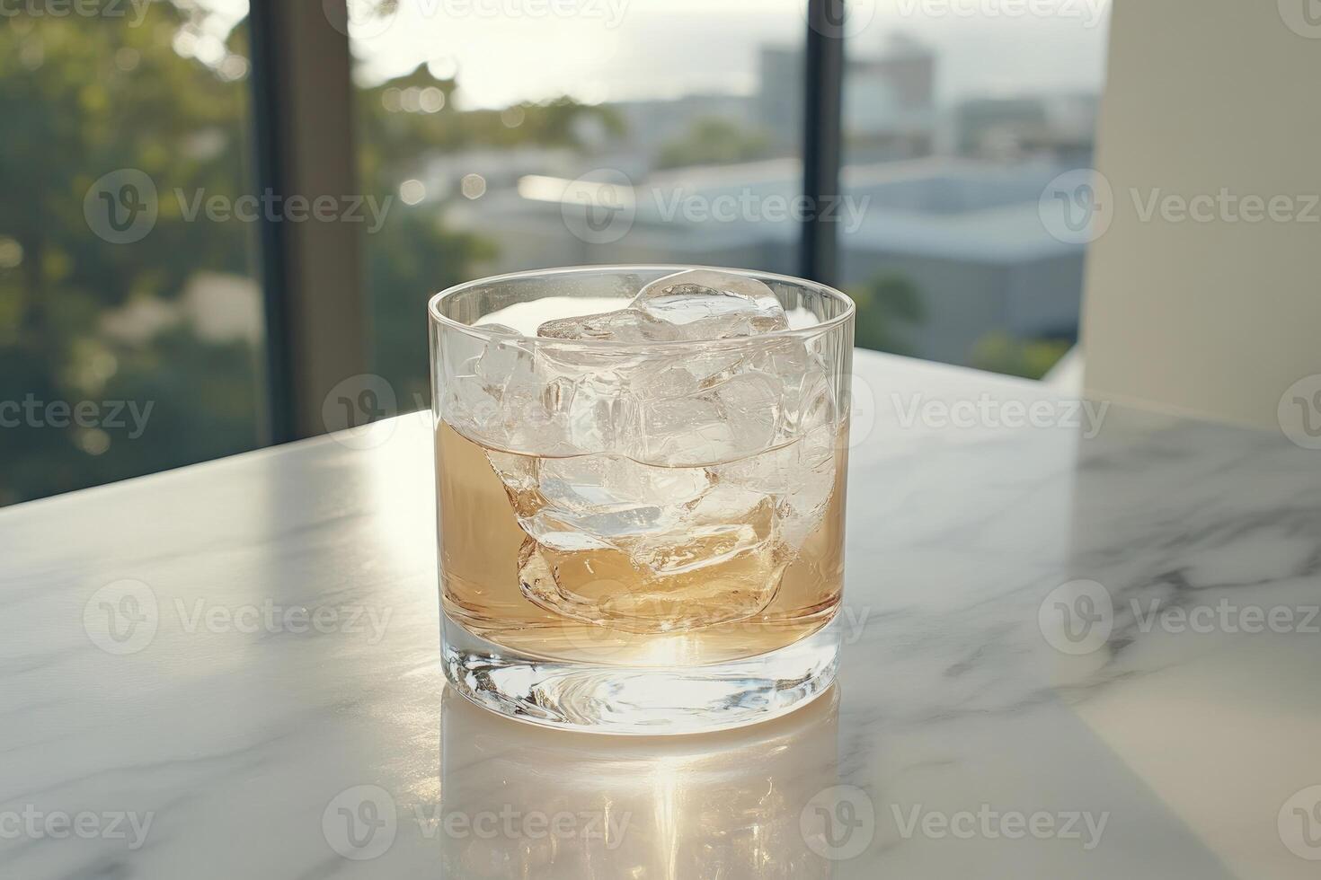 A refreshing drink with ice photo