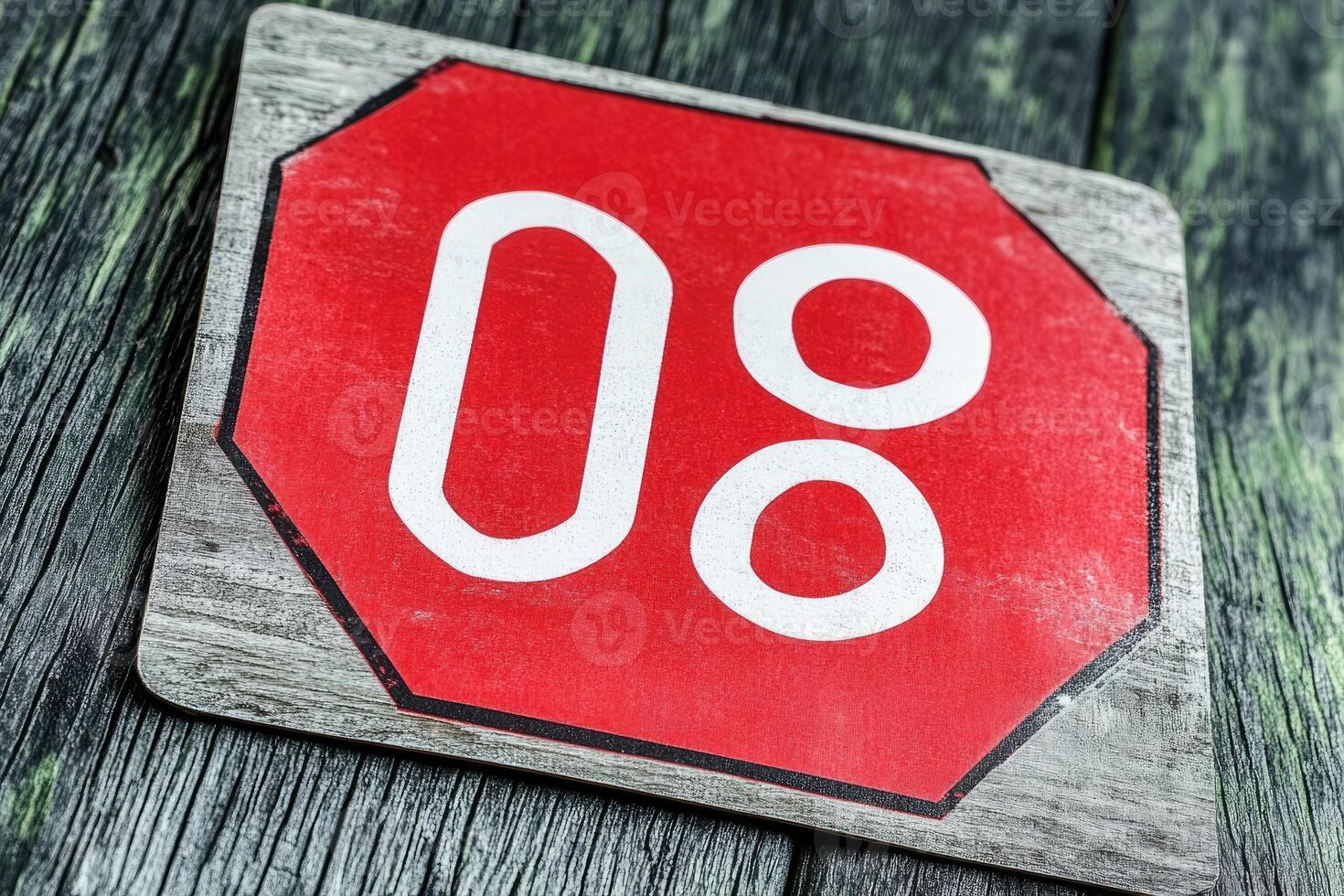 Stop sign with zero eight photo