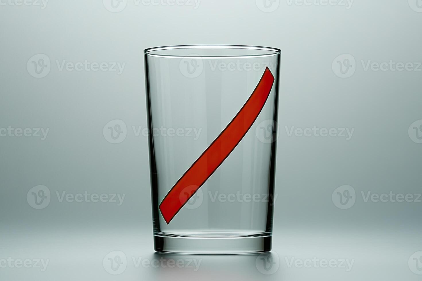 Empty glass with red diagonal line photo