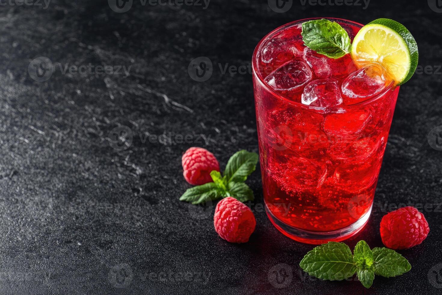 Refreshing raspberry lime drink photo