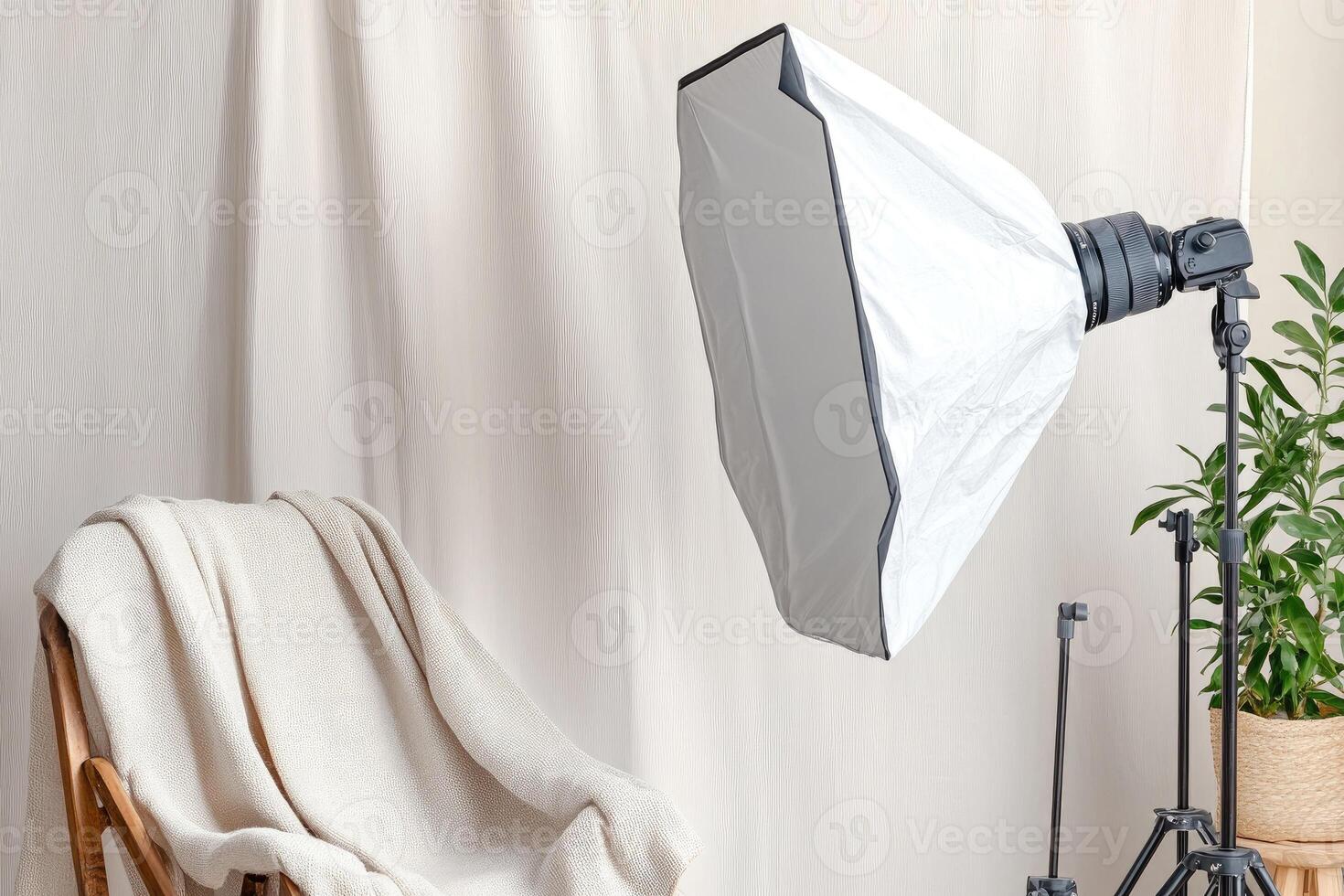 Studio lighting setup with softbox photo