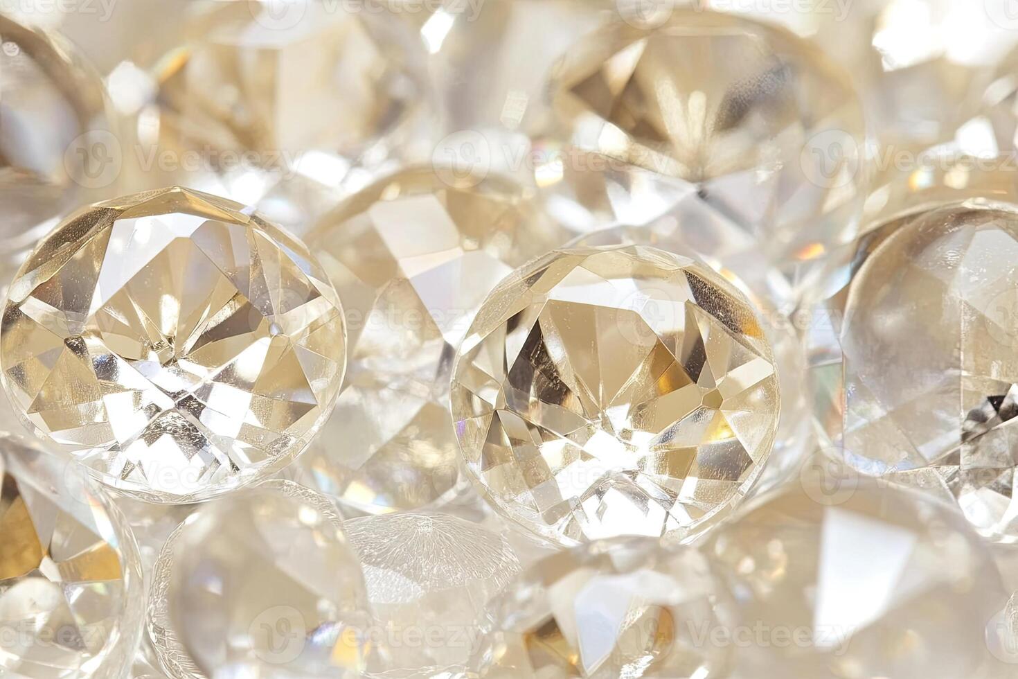Close-up of many faceted crystals photo