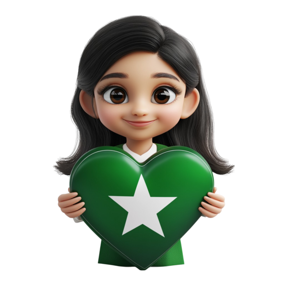 Pakistani Girl Holding Flag png