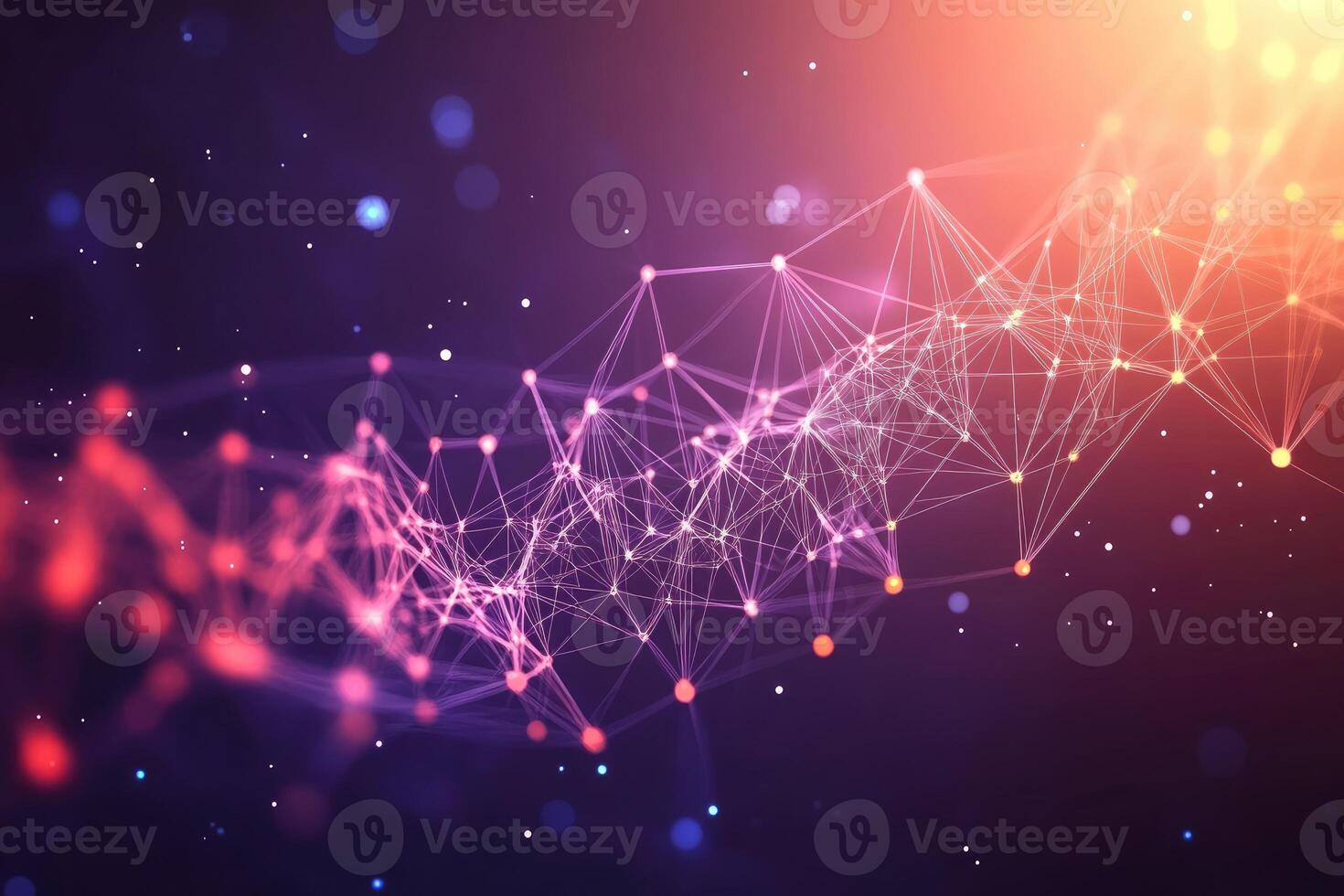 Abstract background with connected lines and dots photo