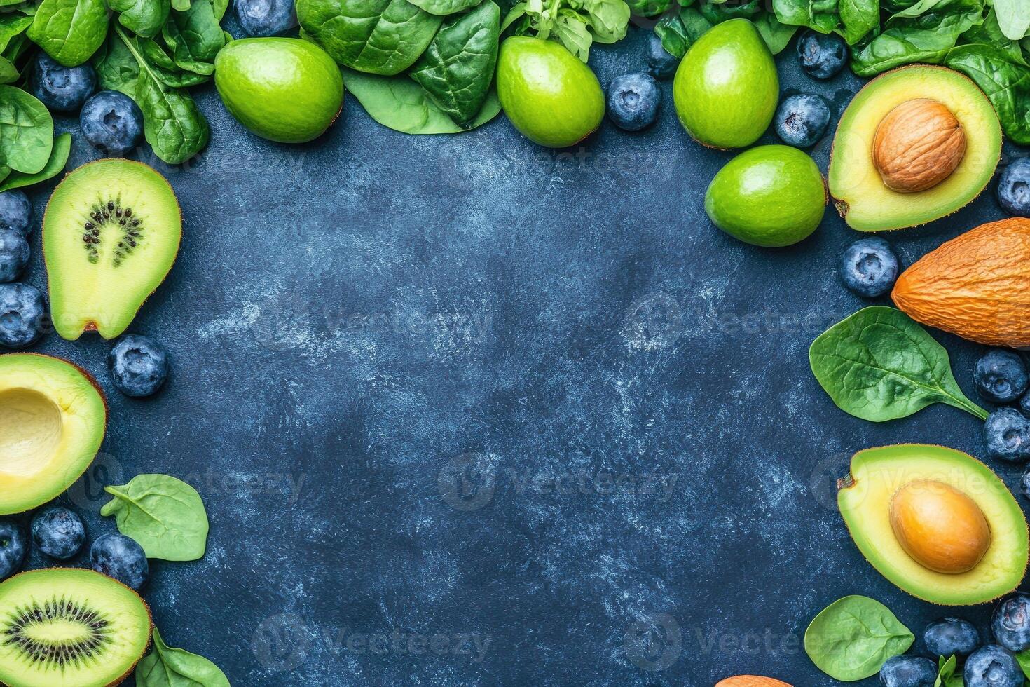 Vibrant array of fresh fruits and vegetables photo