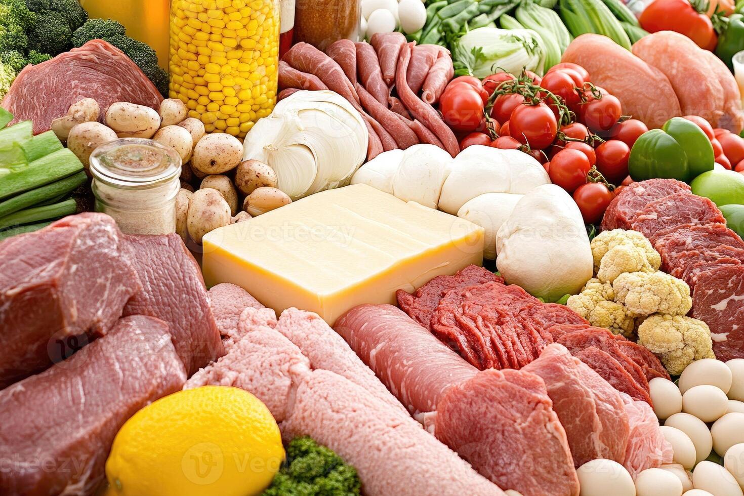Variety of fresh food ingredients photo