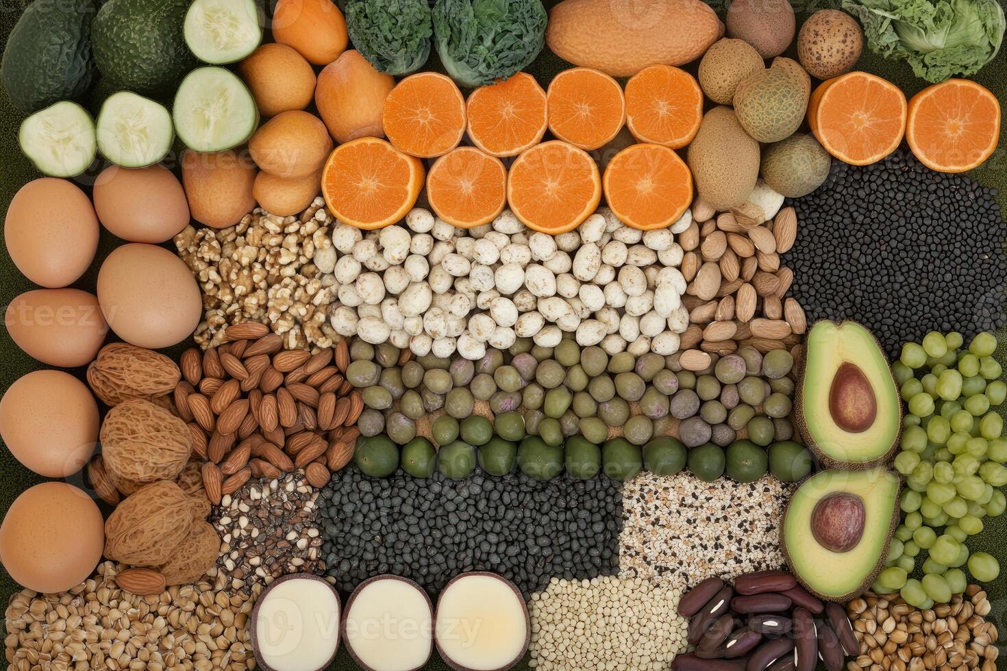 Diverse assortment of wholesome foods photo