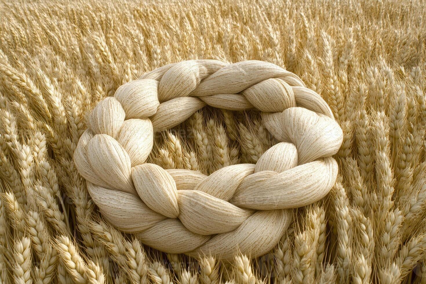 Wheat field braided crown photo