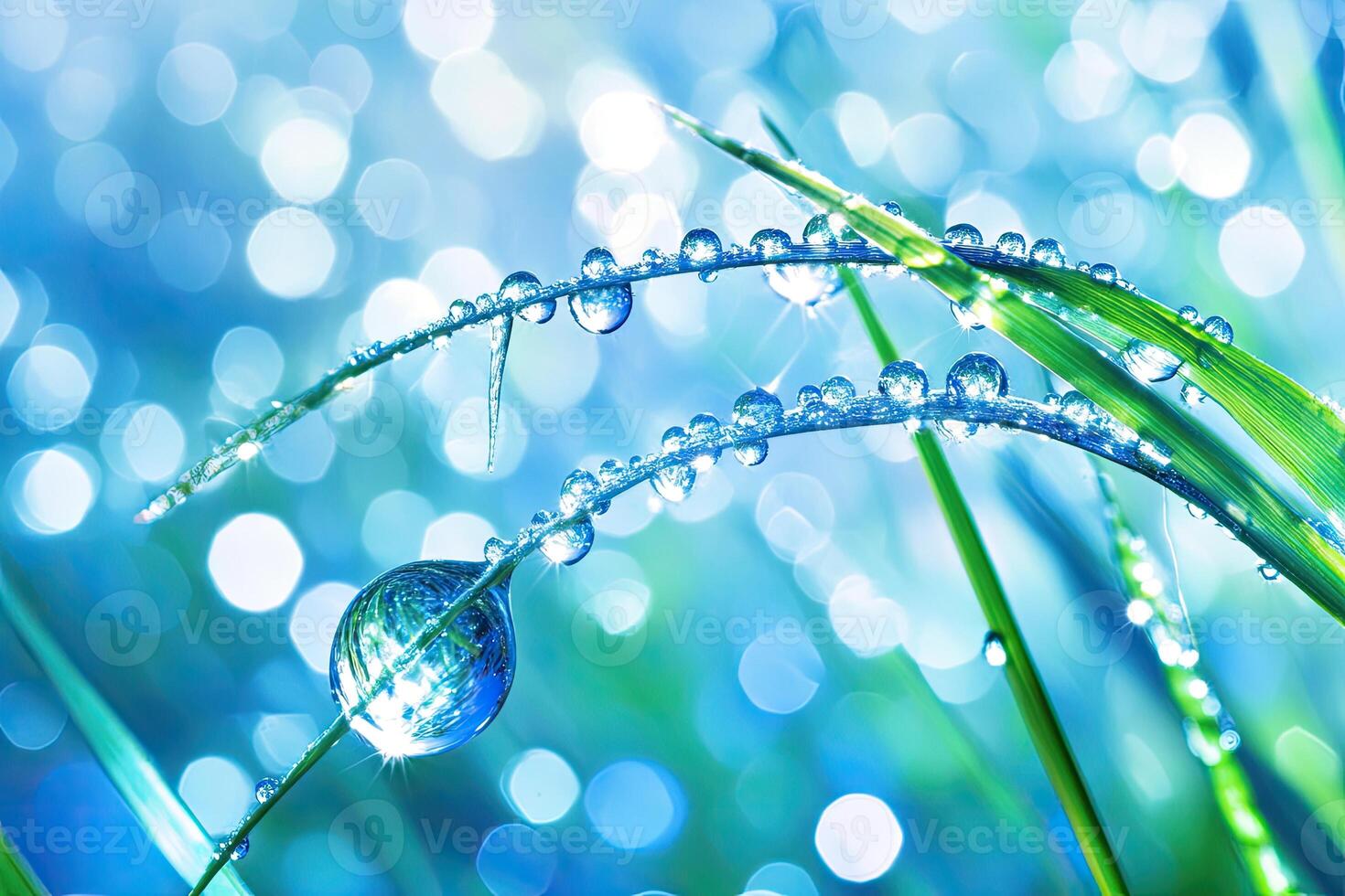 Dew Drops on Grass photo