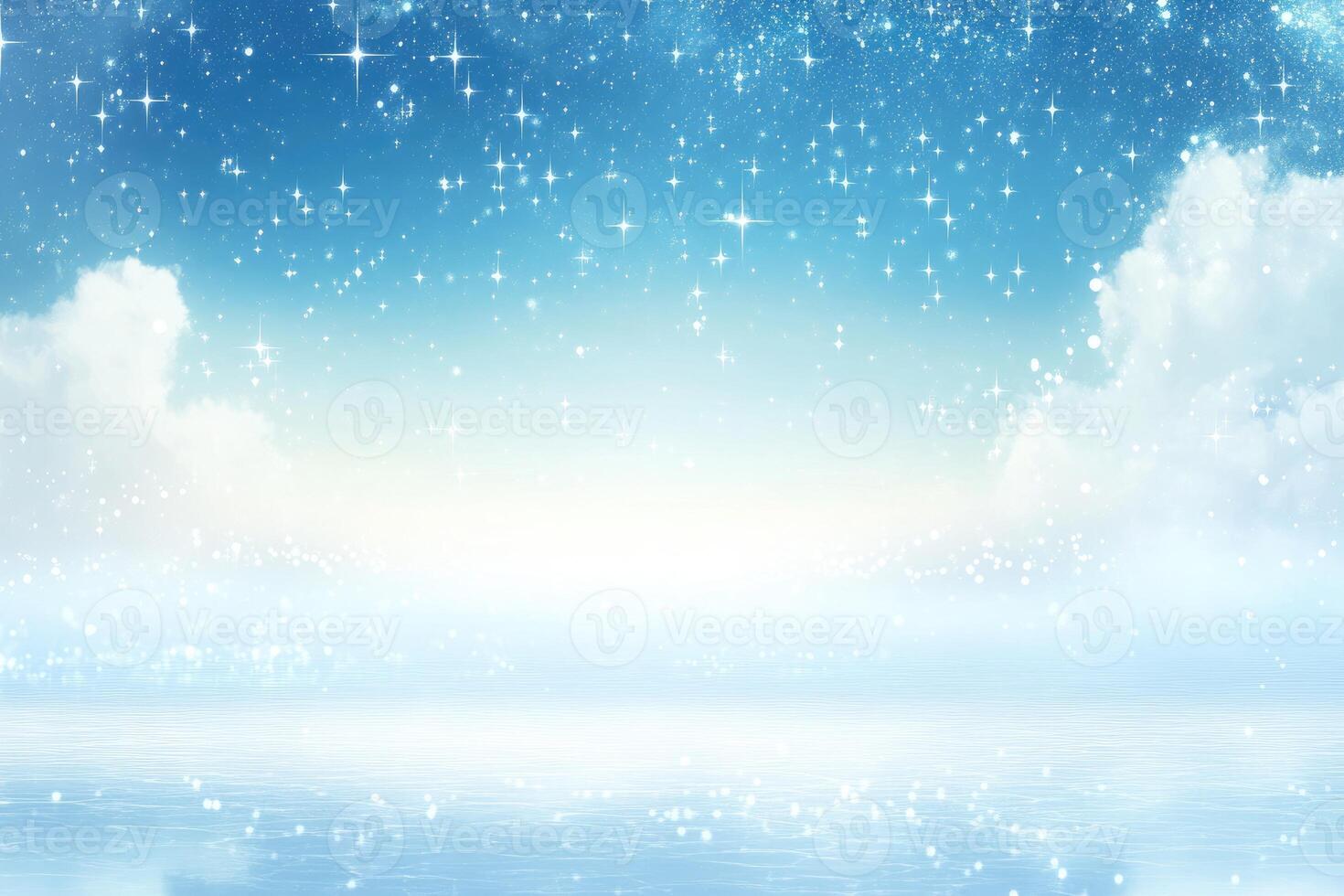 Starry, peaceful, serene sky over water photo