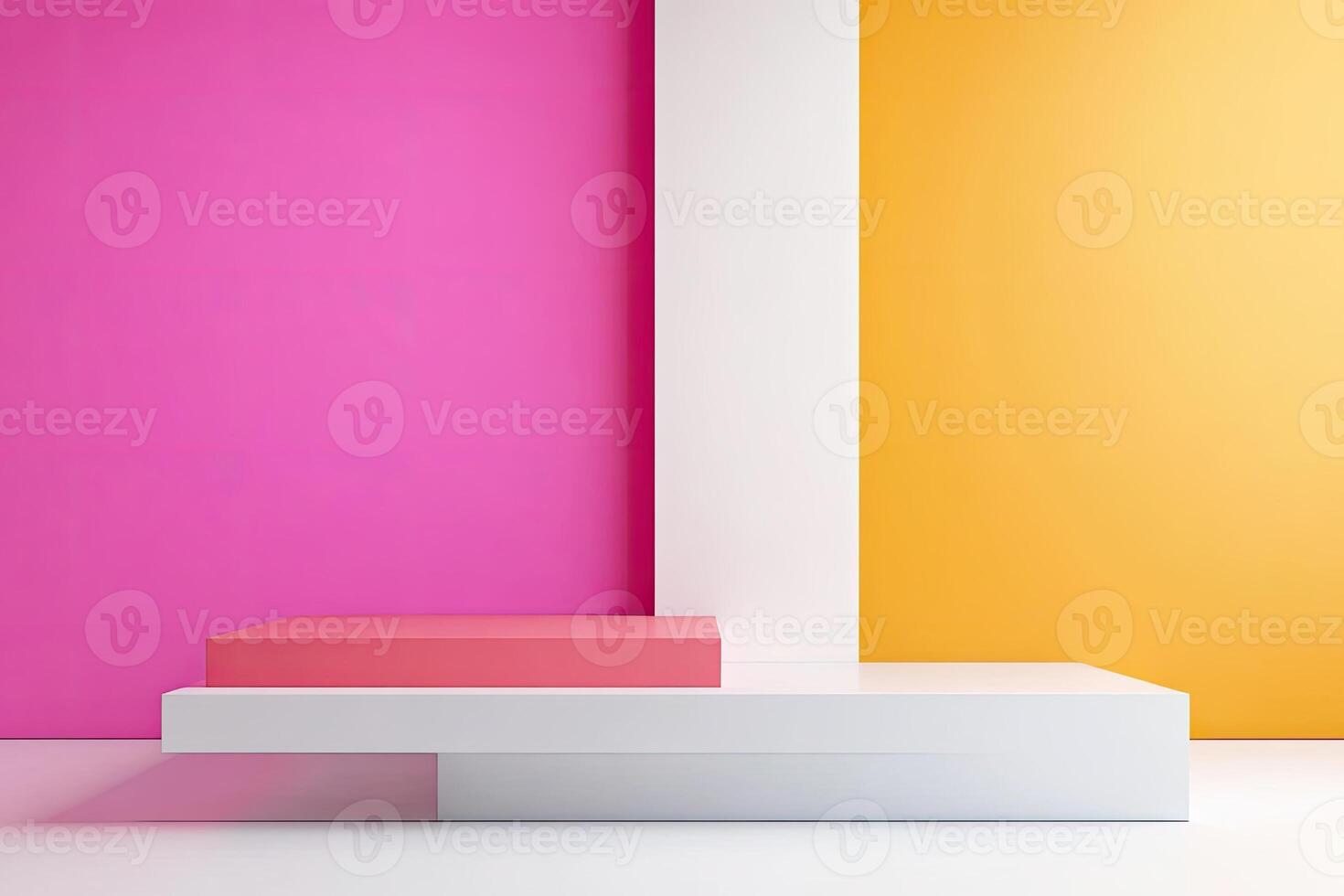 Modern, vibrant display platform with a bright and colorful aesthetic photo