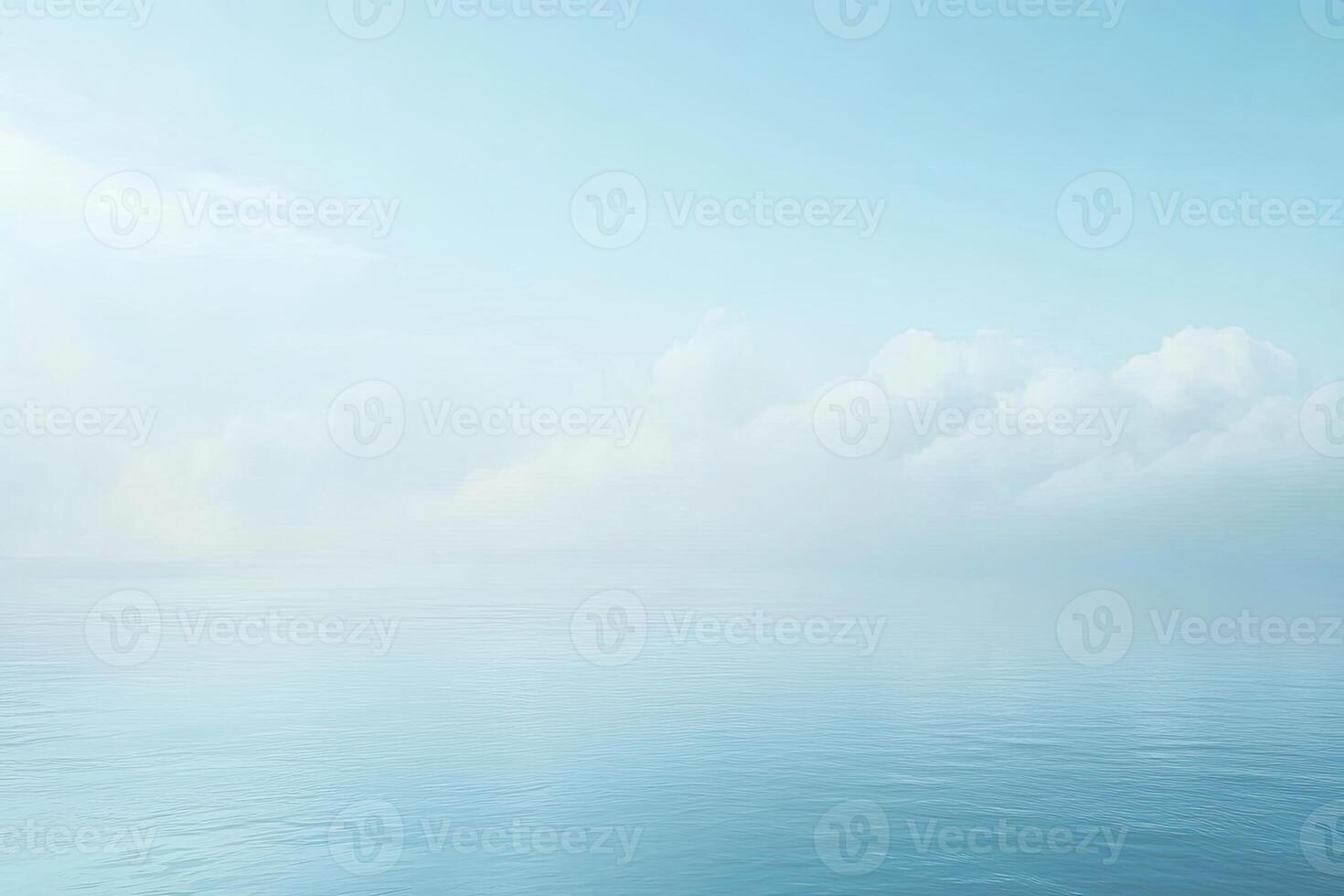 Serene, tranquil ocean expanse with soft clouds photo