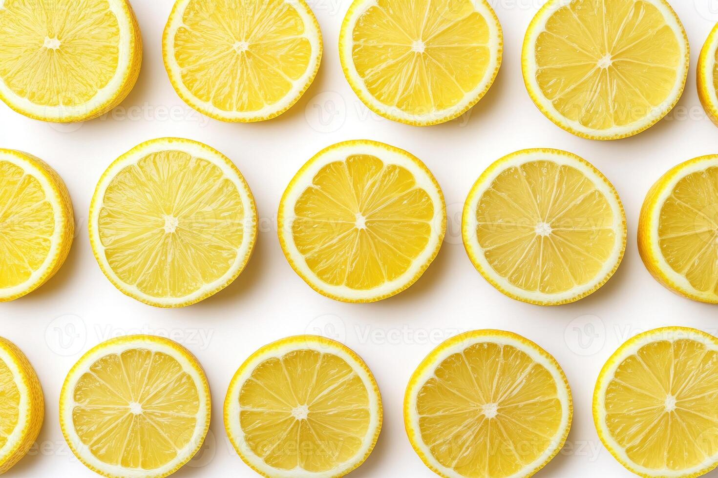 Fresh lemon slices arranged in a symmetrical pattern photo