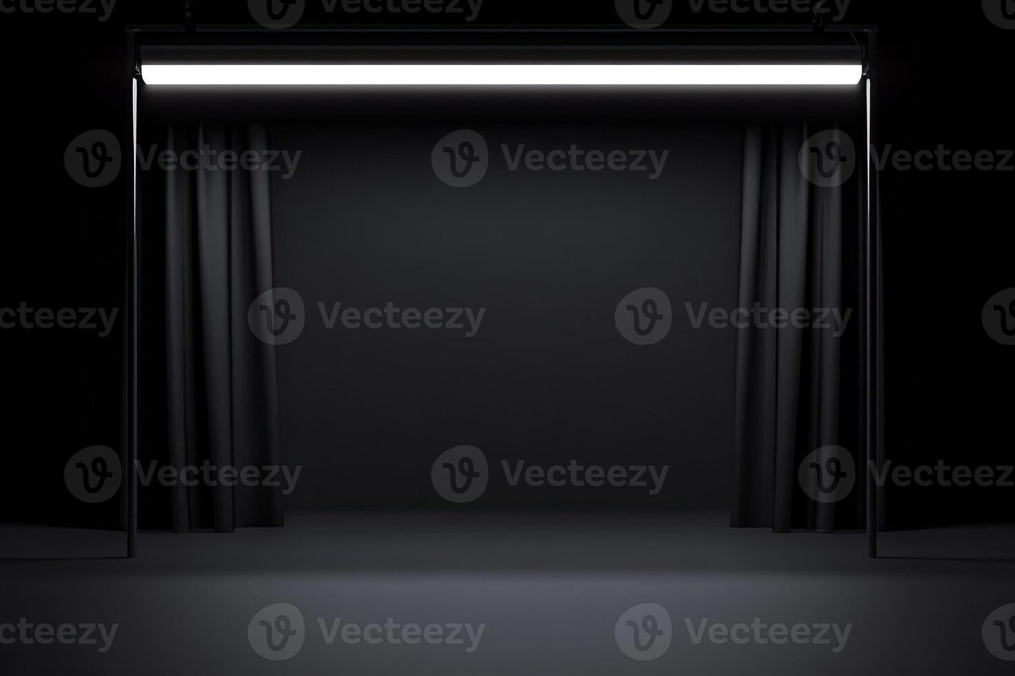 Dark, empty stage with lighting photo