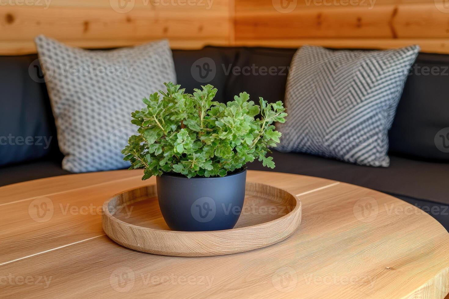 Cozy corner with a touch of greenery photo