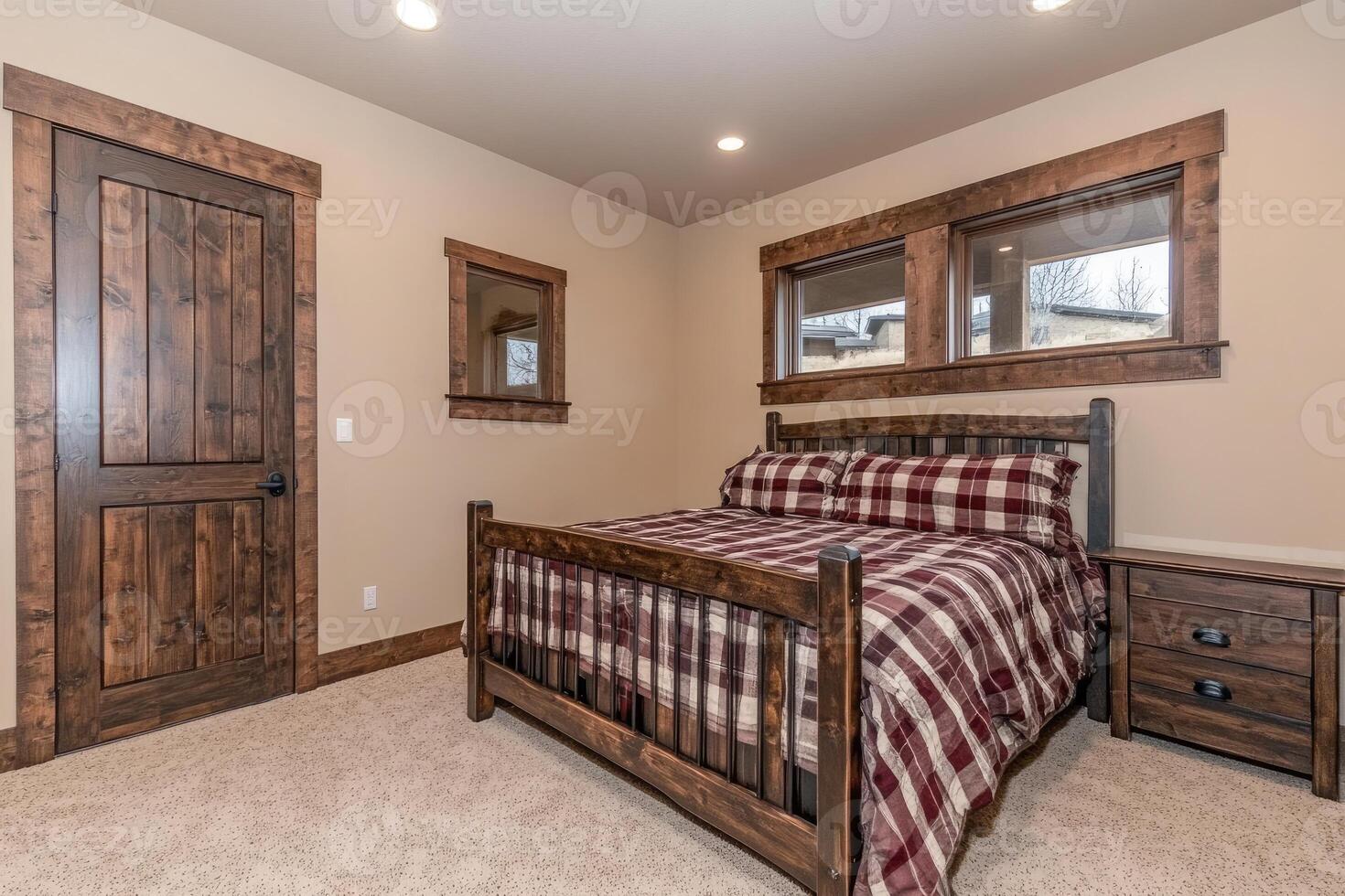 Cozy bedroom with rustic charm photo