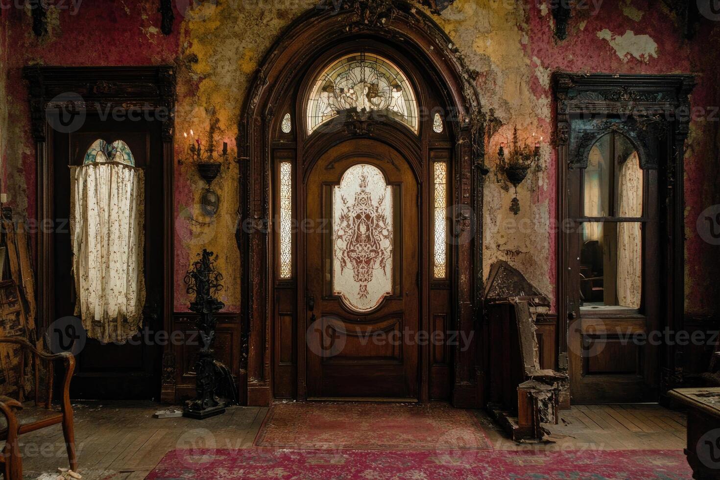 Decaying grandeur of a historical home photo