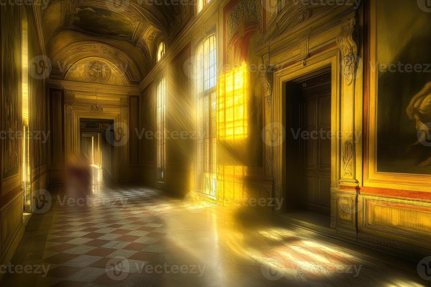Sunlit Palace Corridor photo