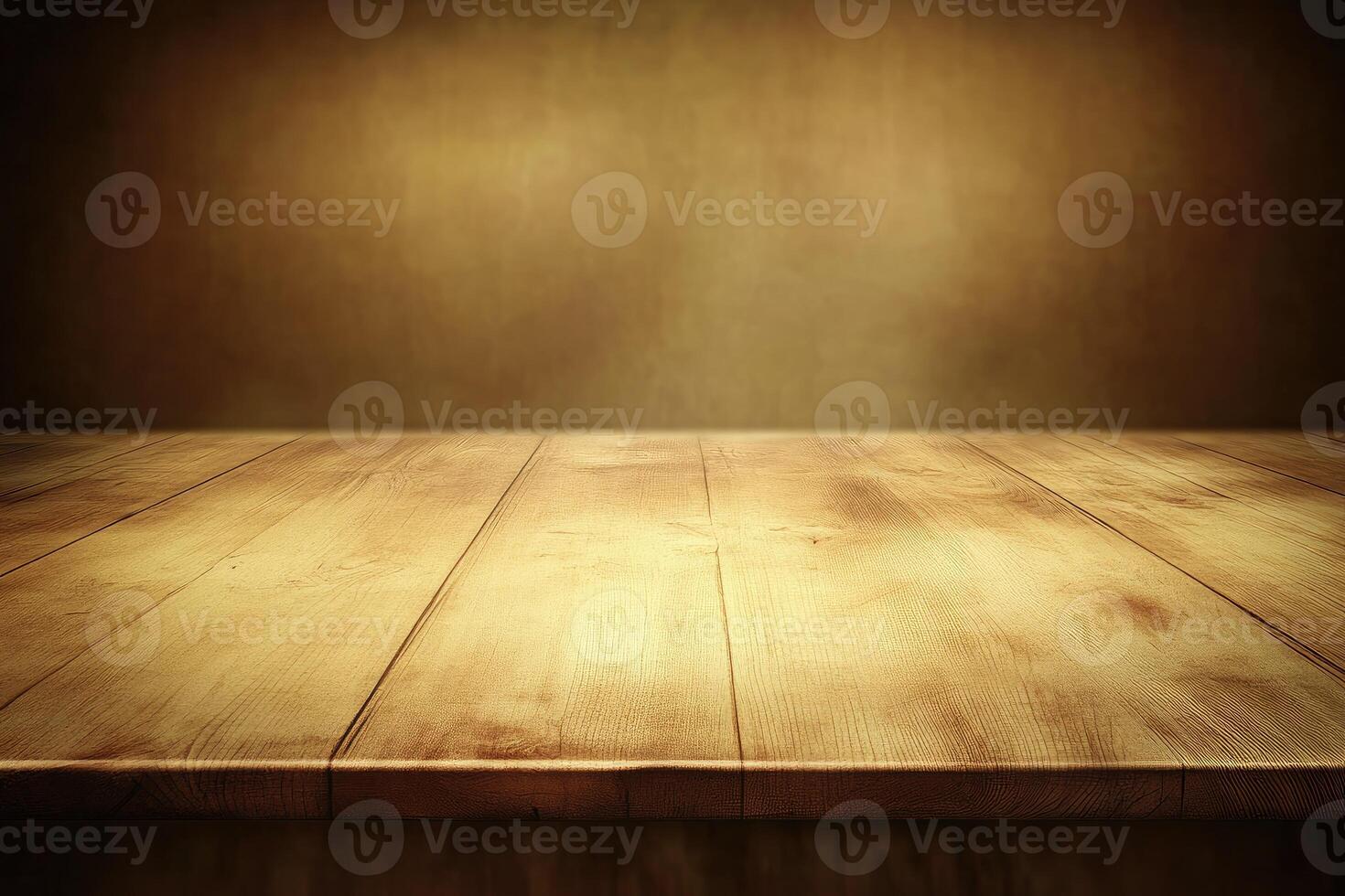 Wooden tabletop, muted golden background photo