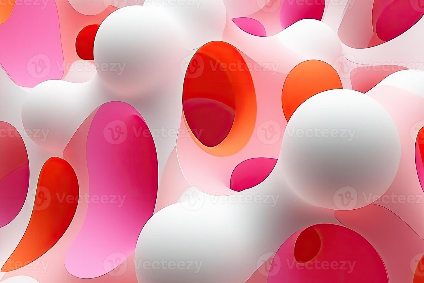 Abstract 3D form with vibrant colors. Interlocking shapes, organic forms photo