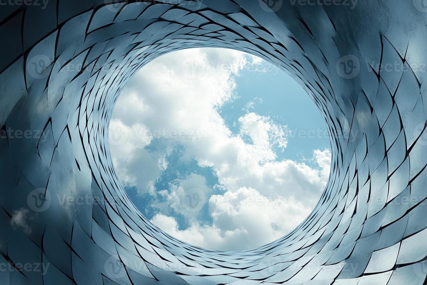 Abstract tunnel with sky view photo
