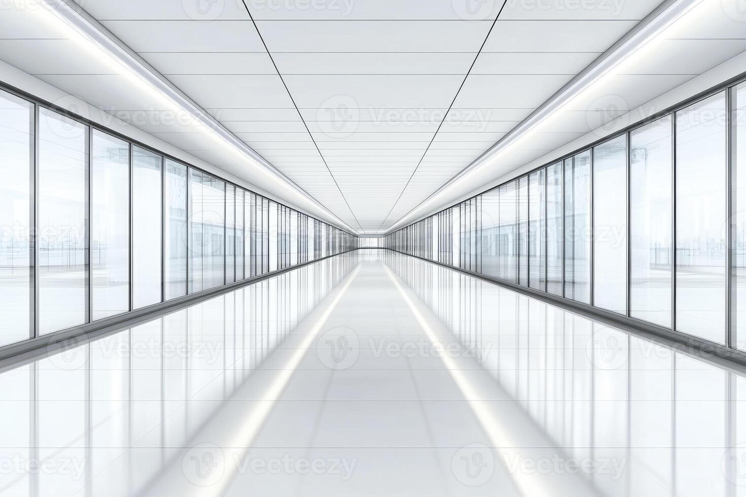 Modern, minimalist office hallway photo