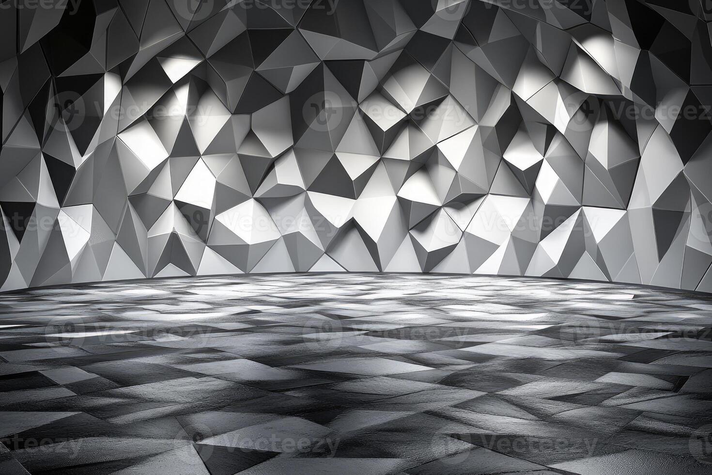 Geometric, abstract, interior, illuminated, space photo