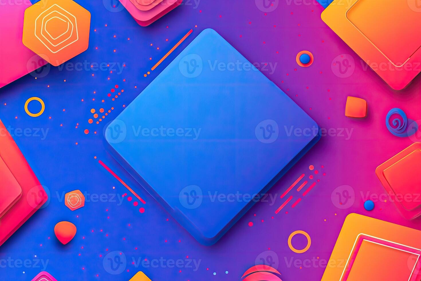 Vibrant geometric shapes, 3D abstract design photo