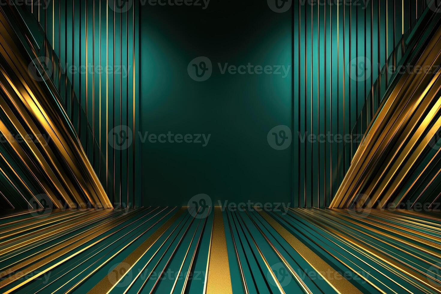 Emerald and gold geometric backdrop photo