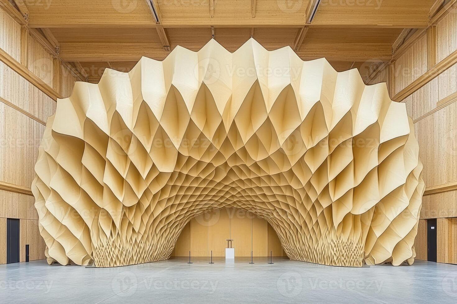 Large-scale paper-like installation in a spacious hall photo