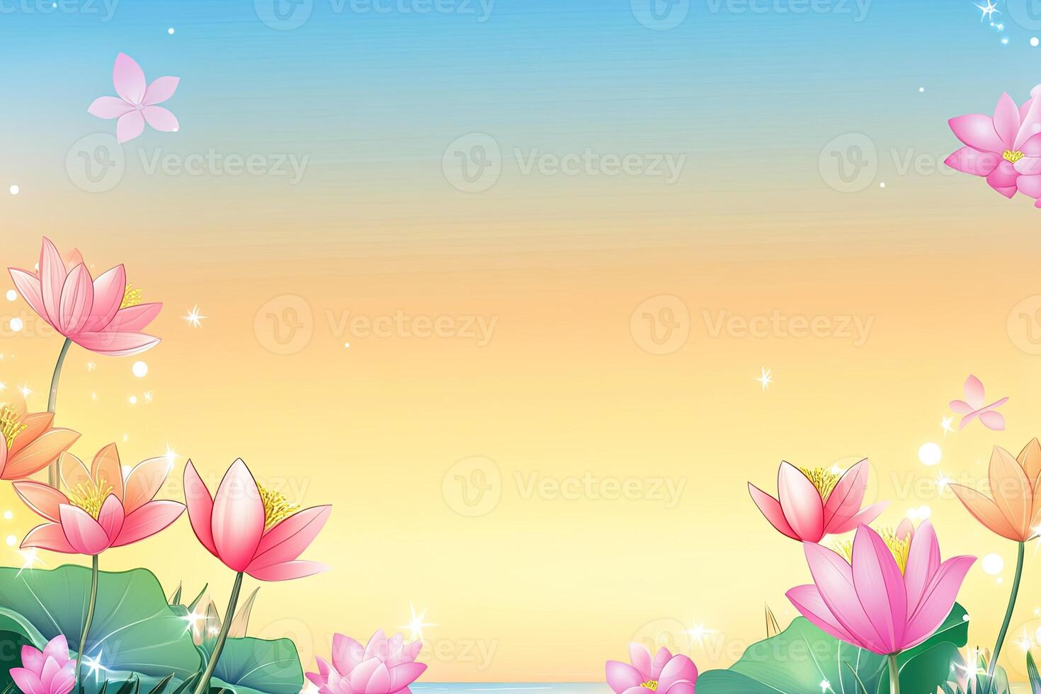 Serene lotus blossoms at dawn photo