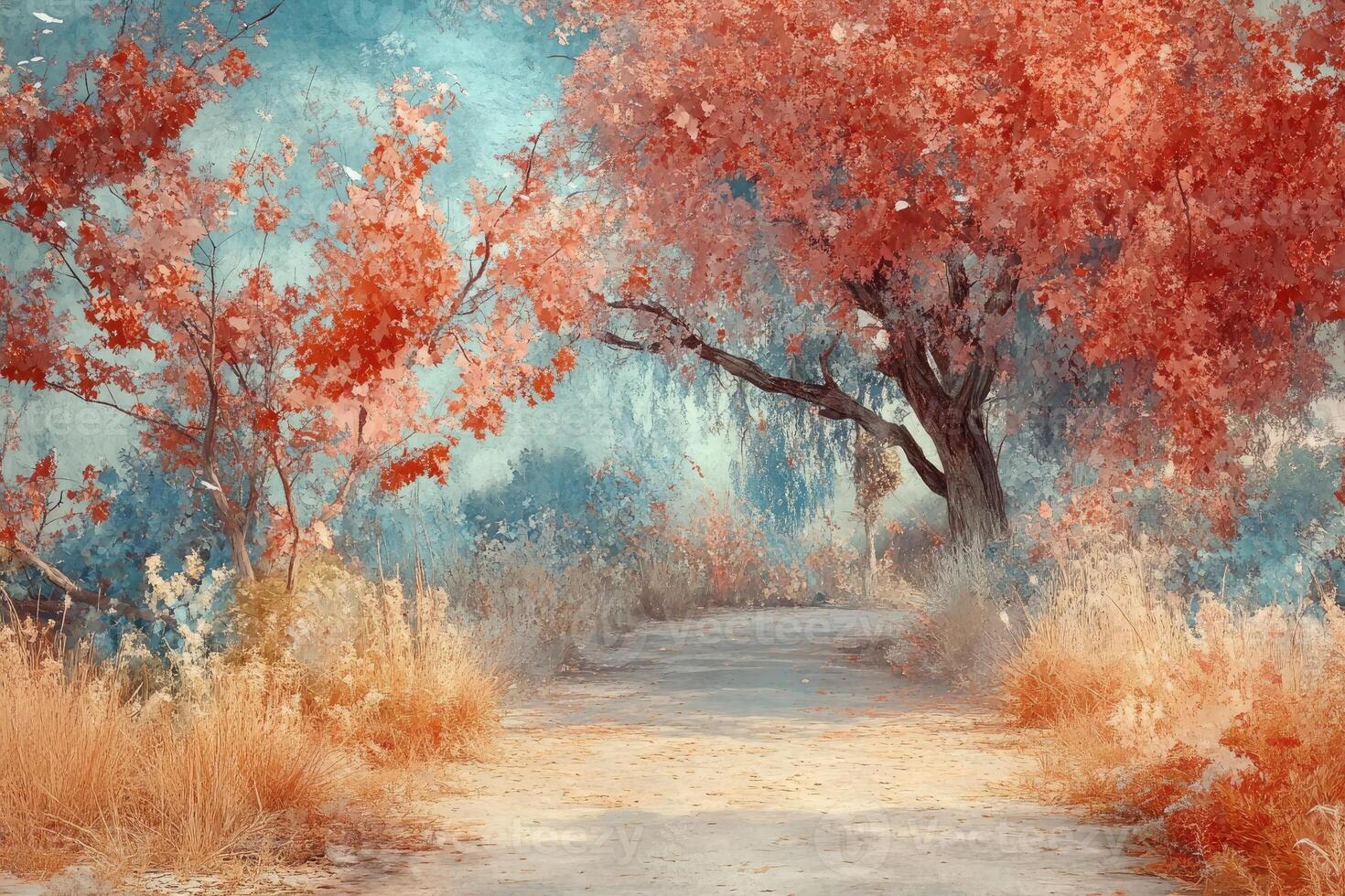 Autumnal Pathway Through a Dreamlike Woods photo