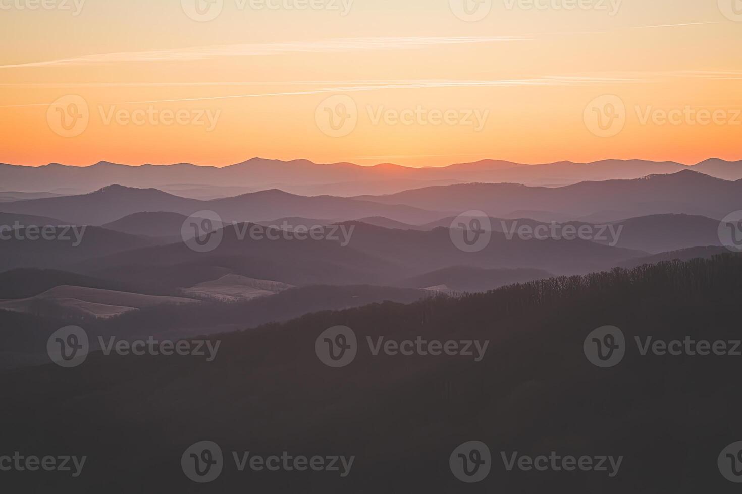 Mountain Ranges at Sunset photo