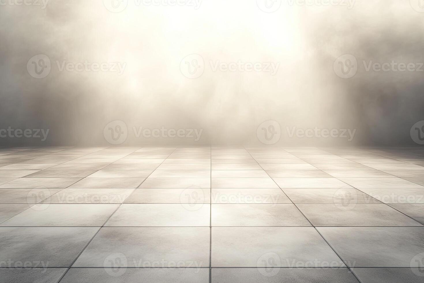 Empty, light-filled room with tiled floor photo