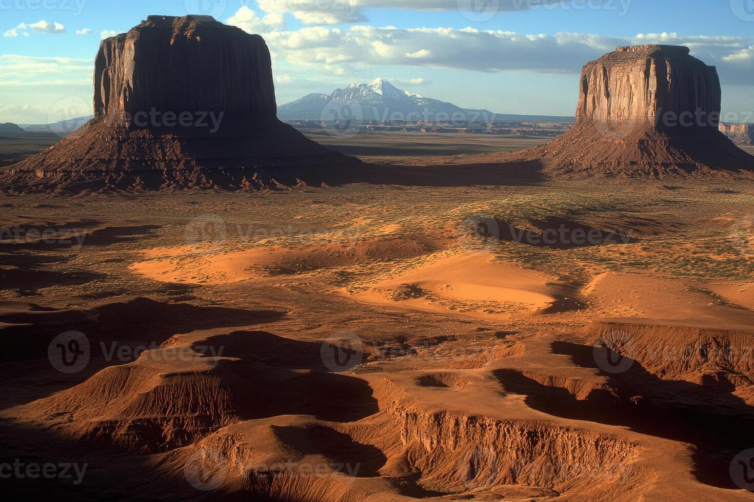 Desert buttes under a vast sky photo