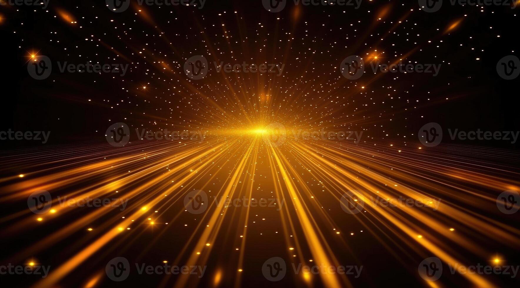 Golden rays burst forth, illuminating a dark expanse photo
