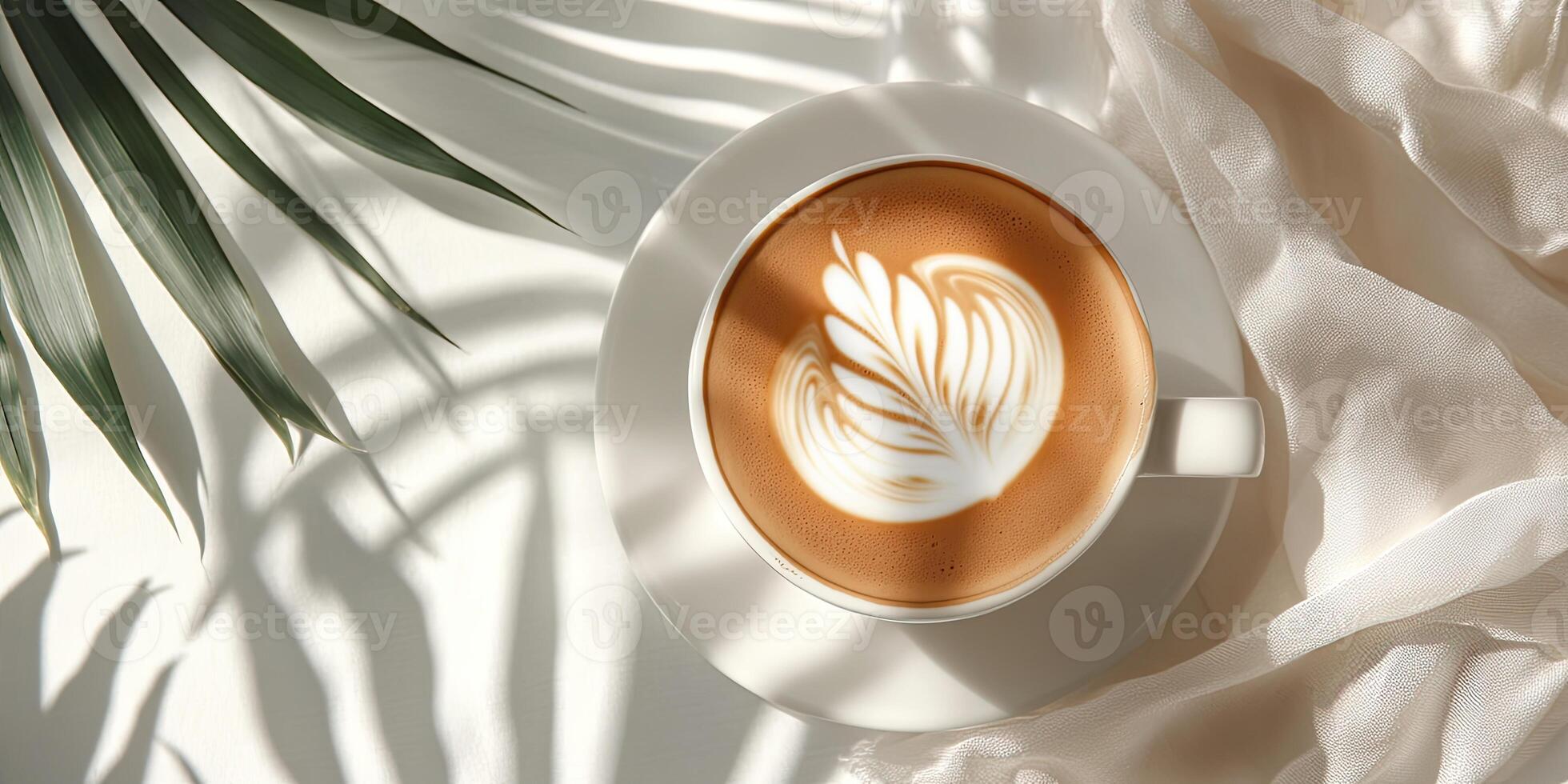 Latte art on a sunny morning photo