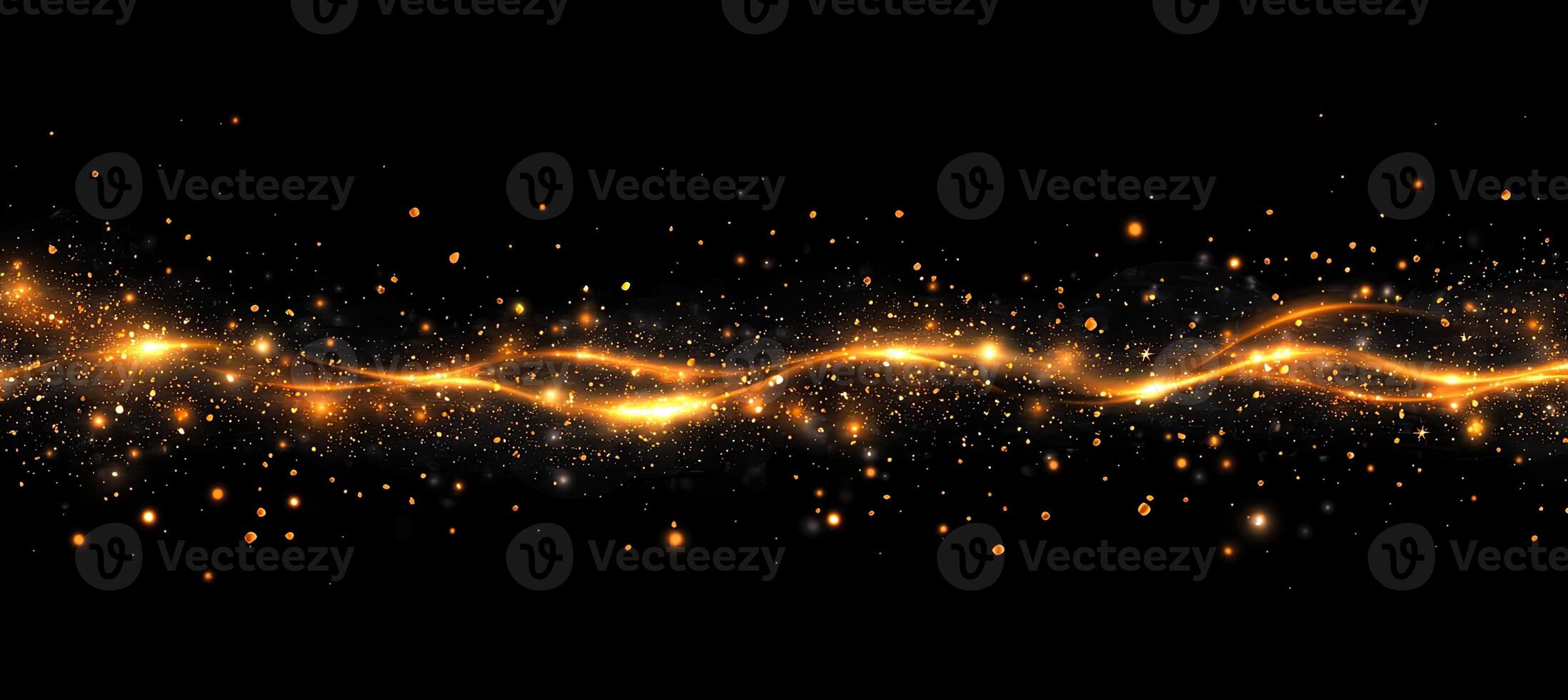 Golden light streams across a dark background photo