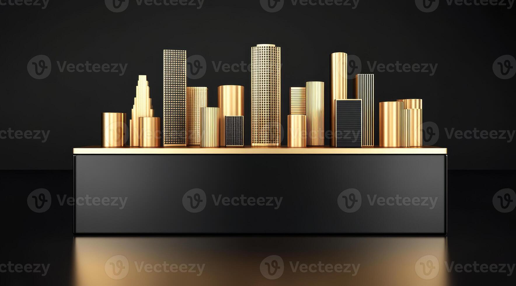 Geometric city skyline display photo