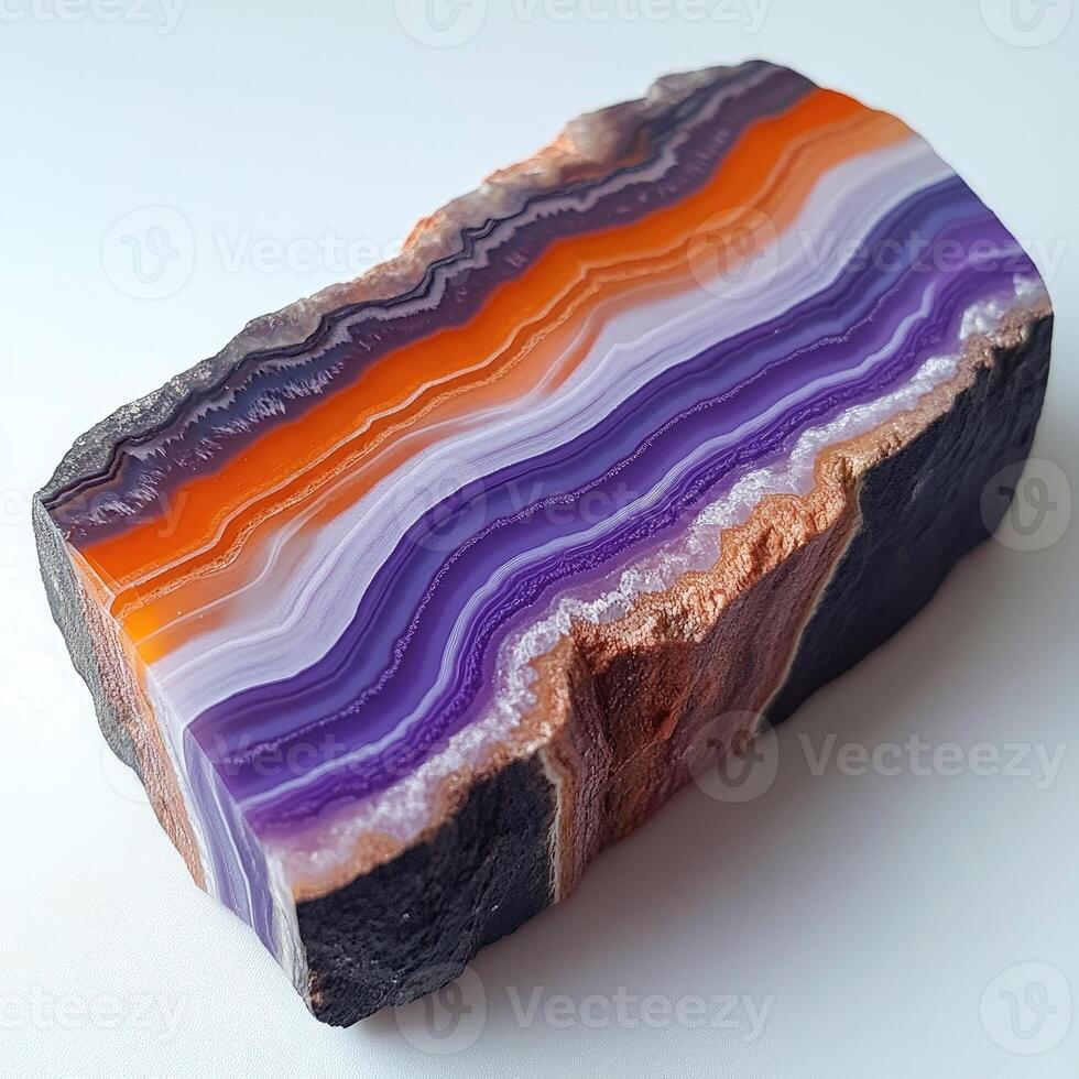 Striped banded agate slab photo