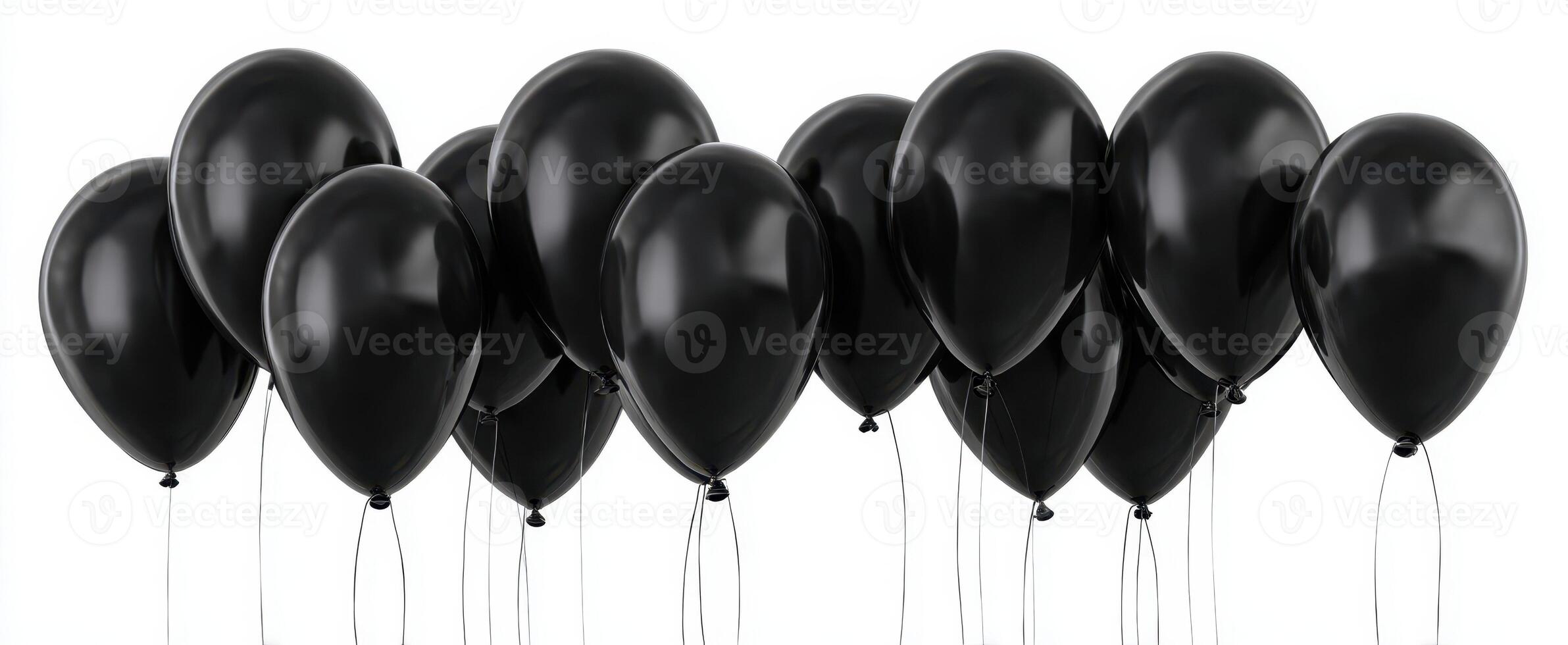 The elegant arrangement of black balloons for a stylish celebration. photo