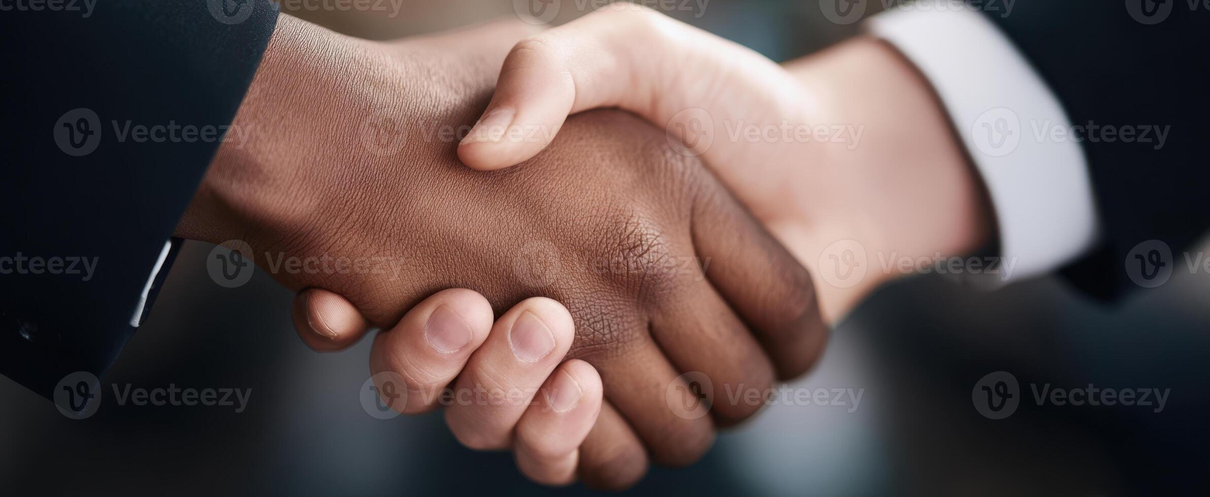 The handshake symbolizing partnership and mutual agreement in a professional environment. photo