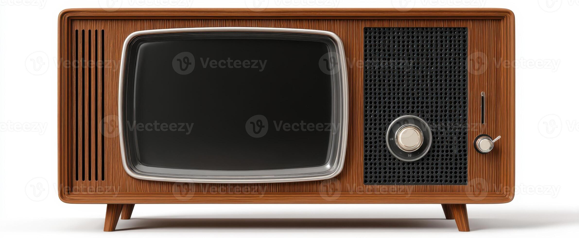 The vintage television set showcasing mid-century modern design and charm. photo