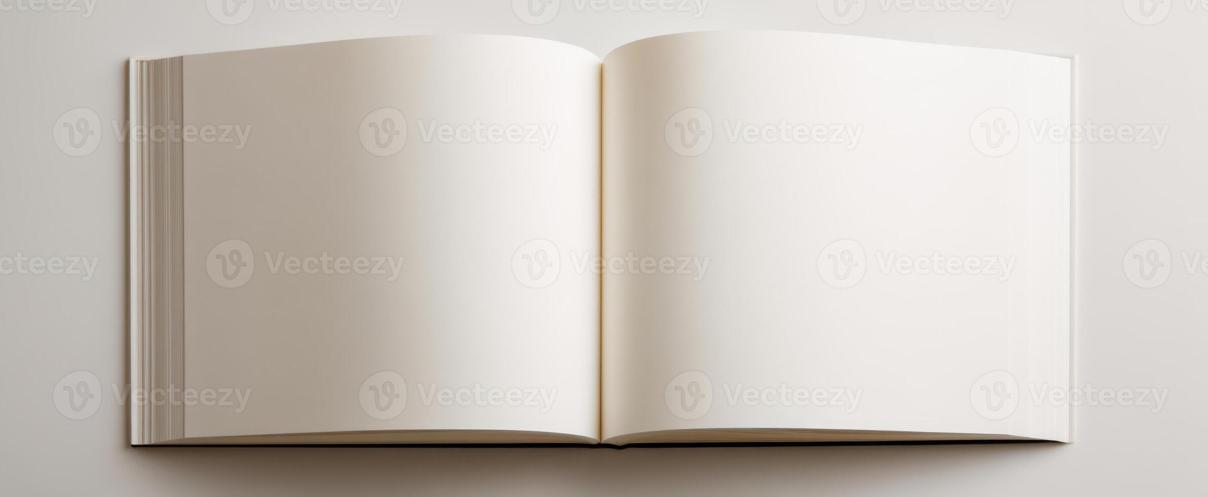 The open blank book inviting creativity and inspiration for new ideas. photo