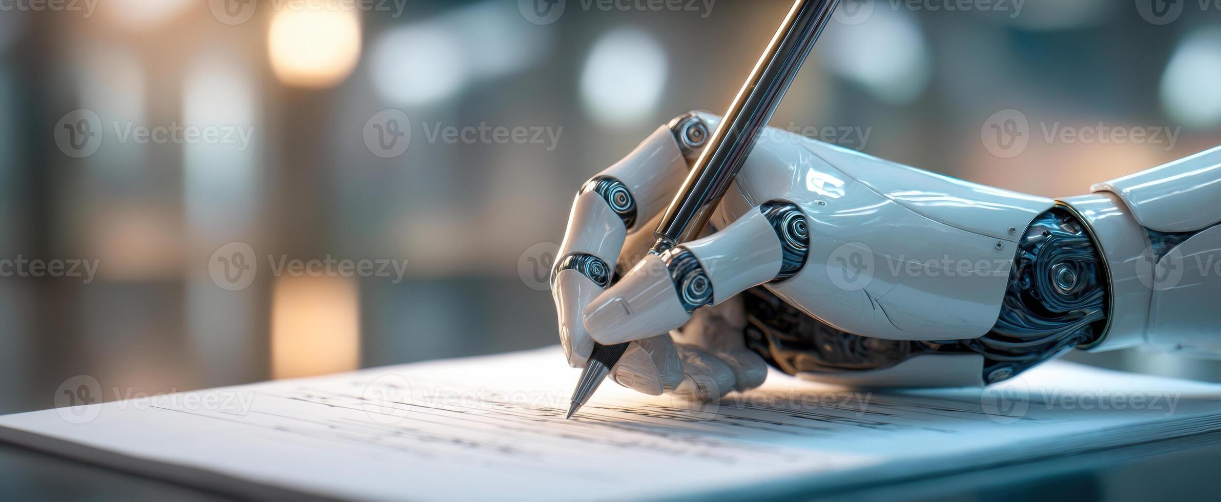 The Innovative Robot Hand Writing on Paper with Precision and Creativity photo