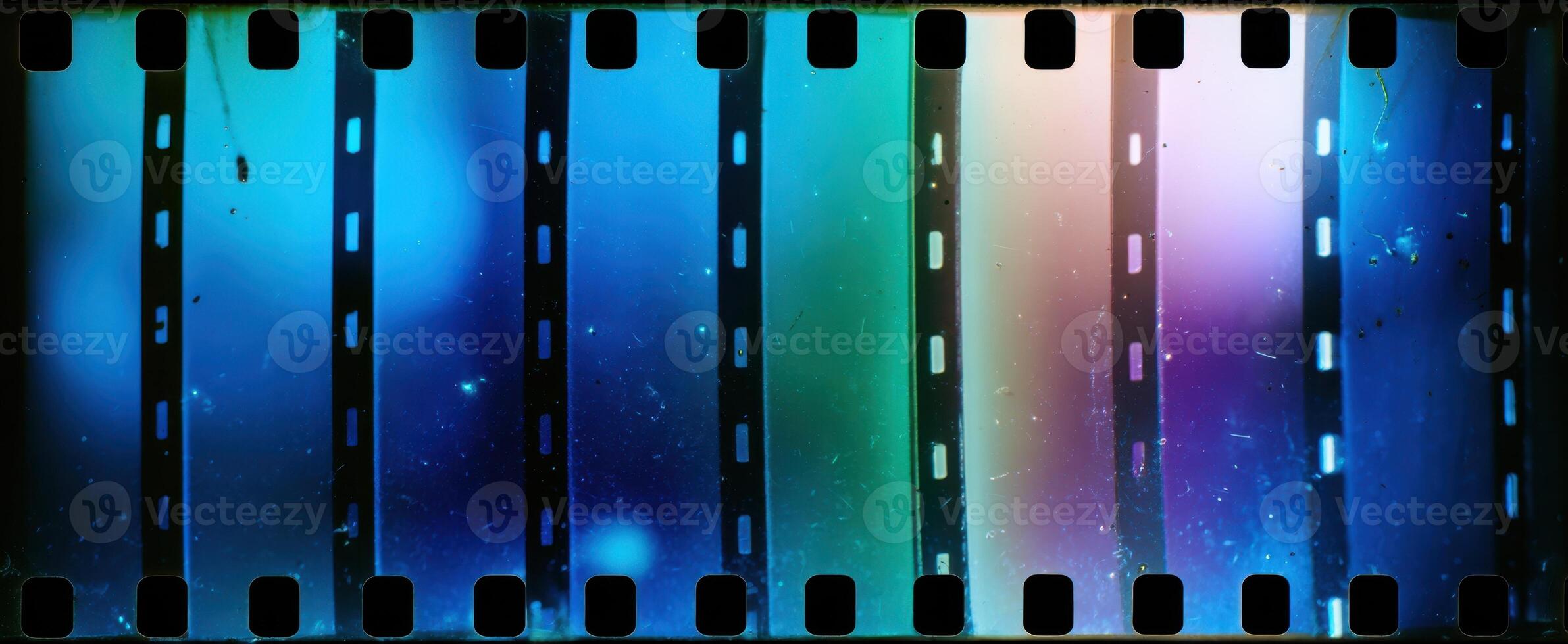 The Colorful Abstract Film Strip Displaying Artistic Light Patterns photo