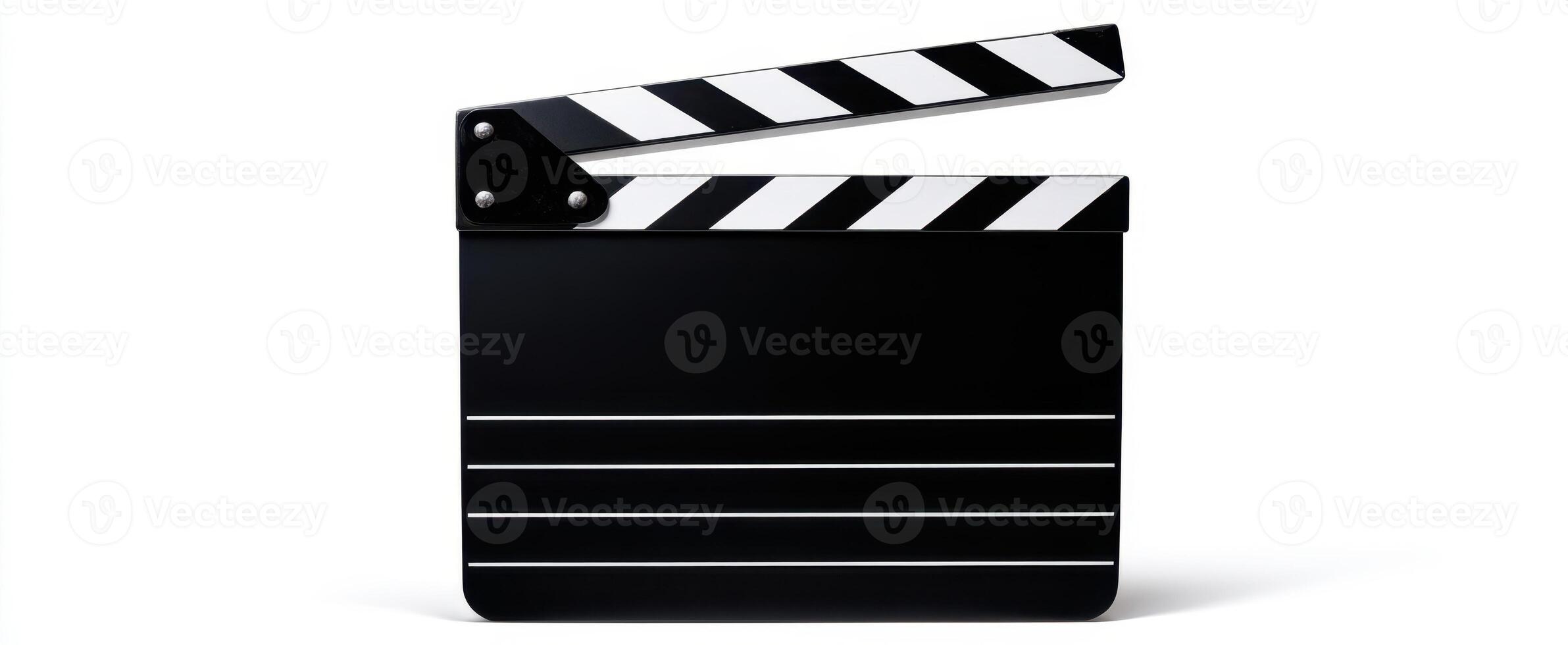 The classic clapperboard ready for a new film production scene. photo