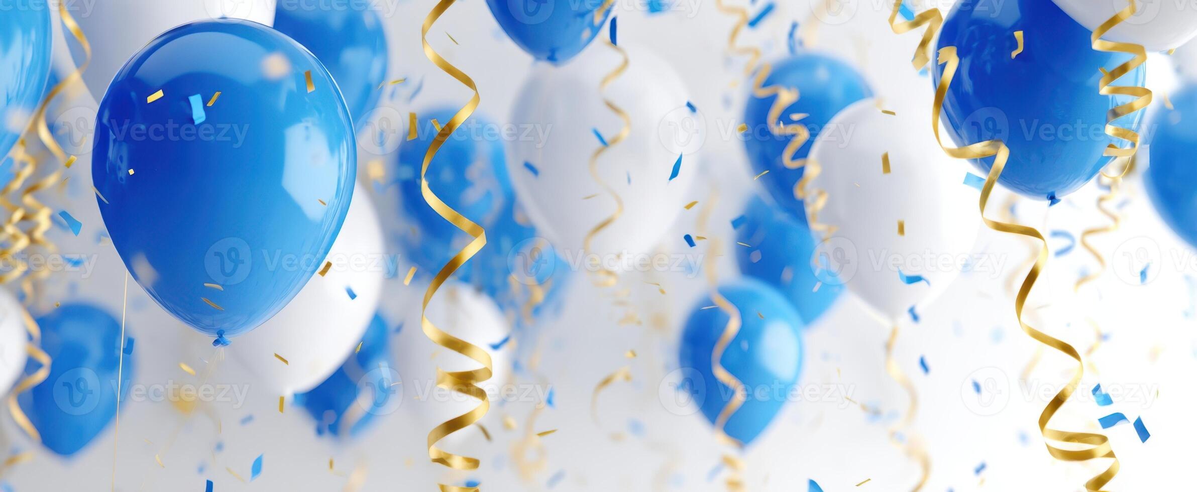 The colorful balloons and festive decorations create a joyful celebration atmosphere. photo