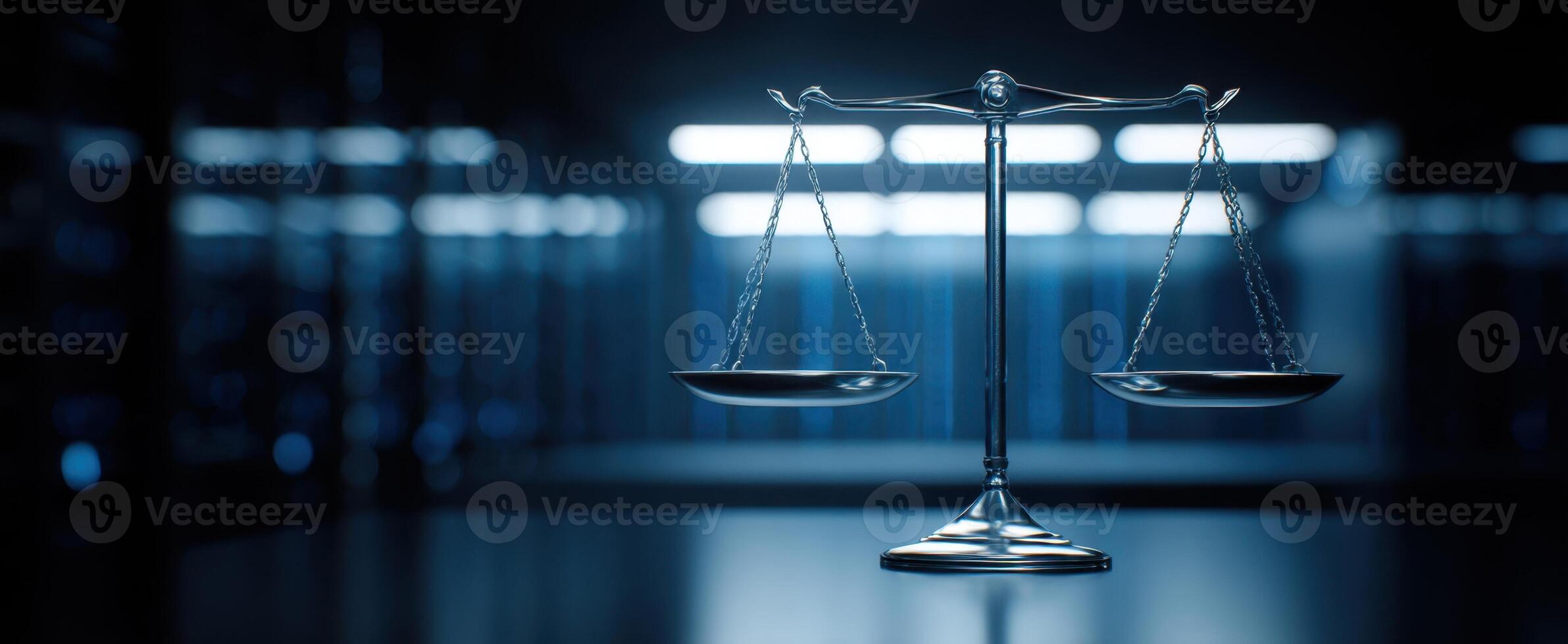 The elegant scales representing justice and balance in a modern setting photo