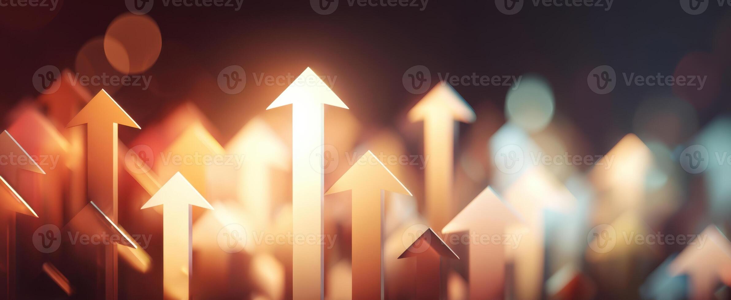 The upward arrows symbolizing growth and success in a dynamic environment. photo